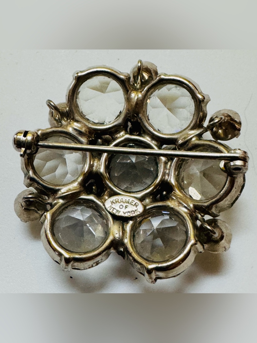 Kramer Rhinestone Cluster Brooch - Picture 3 of 5
